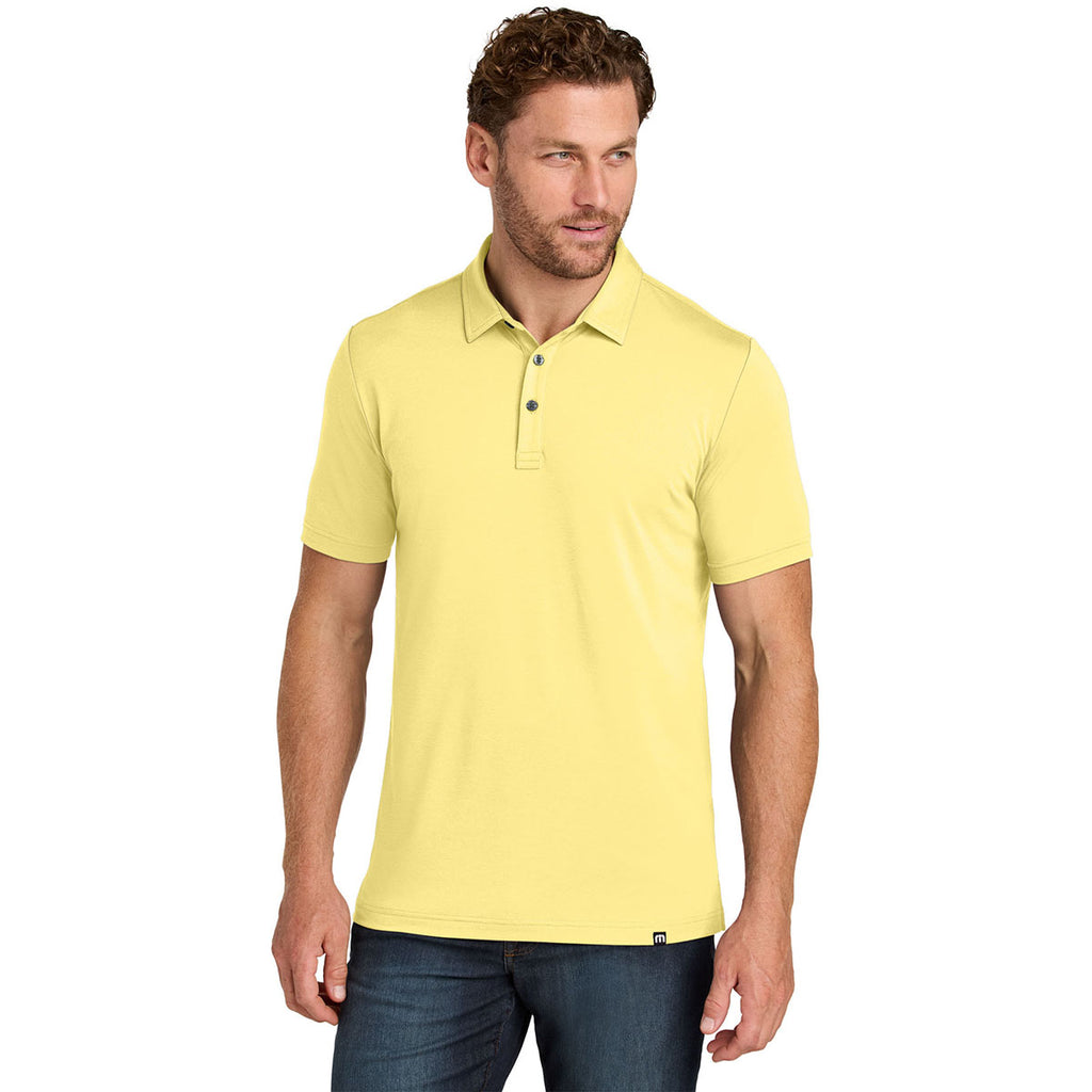 TravisMathew Men's Pale Yellow Glenview Solid Polo