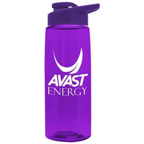 Garyline Transparent Violet Flair Tritan Bottle with Drink-Thru Lid - 26 oz.