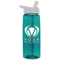 Garyline Transparent Teal Flair Tritan Bottle with Flip-Straw Lid - 26 oz.