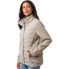 Weatherproof Women's Taupe Mixed Media Chevron Jacket