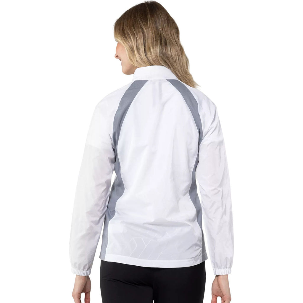Levelwear Women's White/Pebble Band Windbreaker