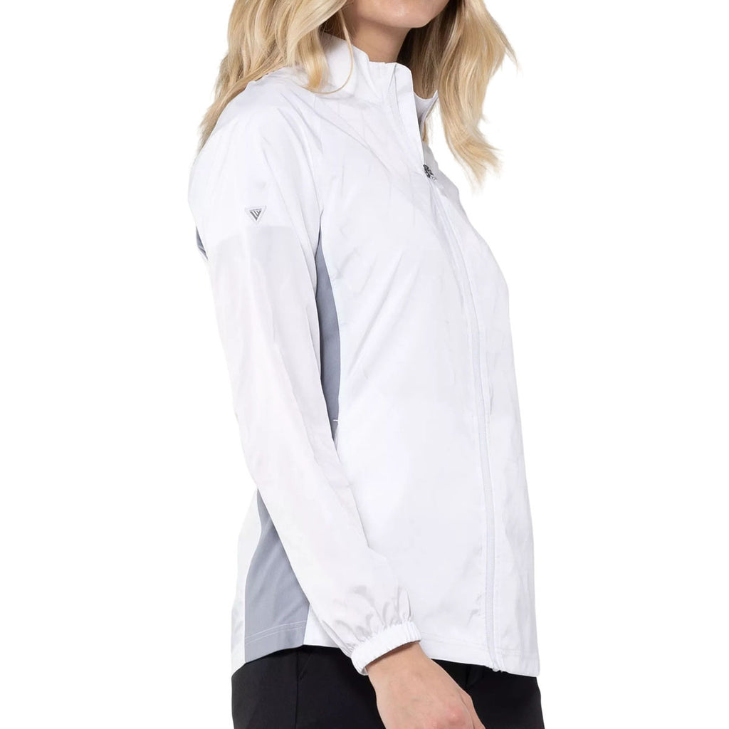 Levelwear Women's White/Pebble Band Windbreaker