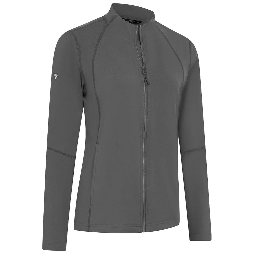 Levelwear Women's Heather Charcoal Mesa Full Zip