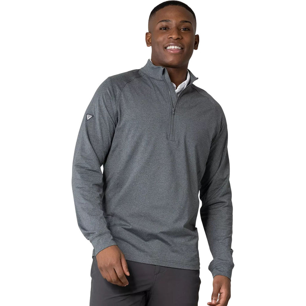 Levelwear Men's Heather Charcoal Calibre Recycled Quarter Zip