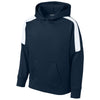 Sport-Tek Youth Navy/ White Sport-Wick Fleece United Pullover Hoodie