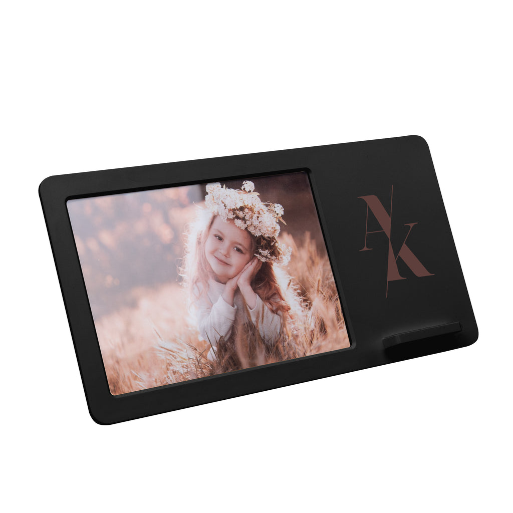 Hit Black 4" x 6" Picture Frame with Wireless Charger