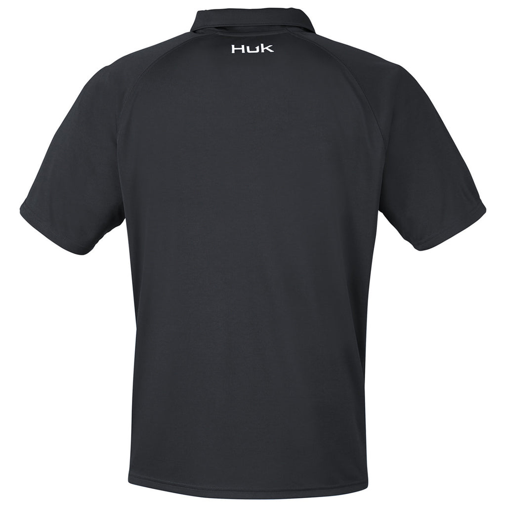 HUK Men's Black Lopro Solid Performance Polo