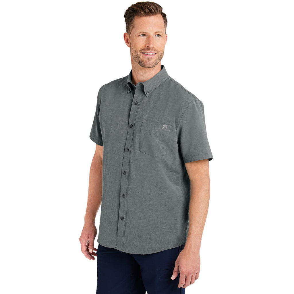 HUK Men's Volcanic Ash Kona Solid Short Sleeve Shirt