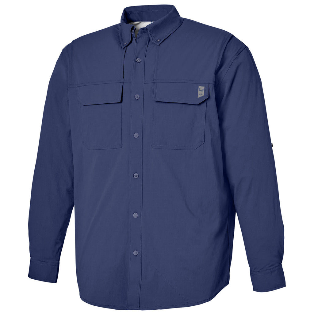 HUK Men's Naval Academy Creekbed Long Sleeve Shirt