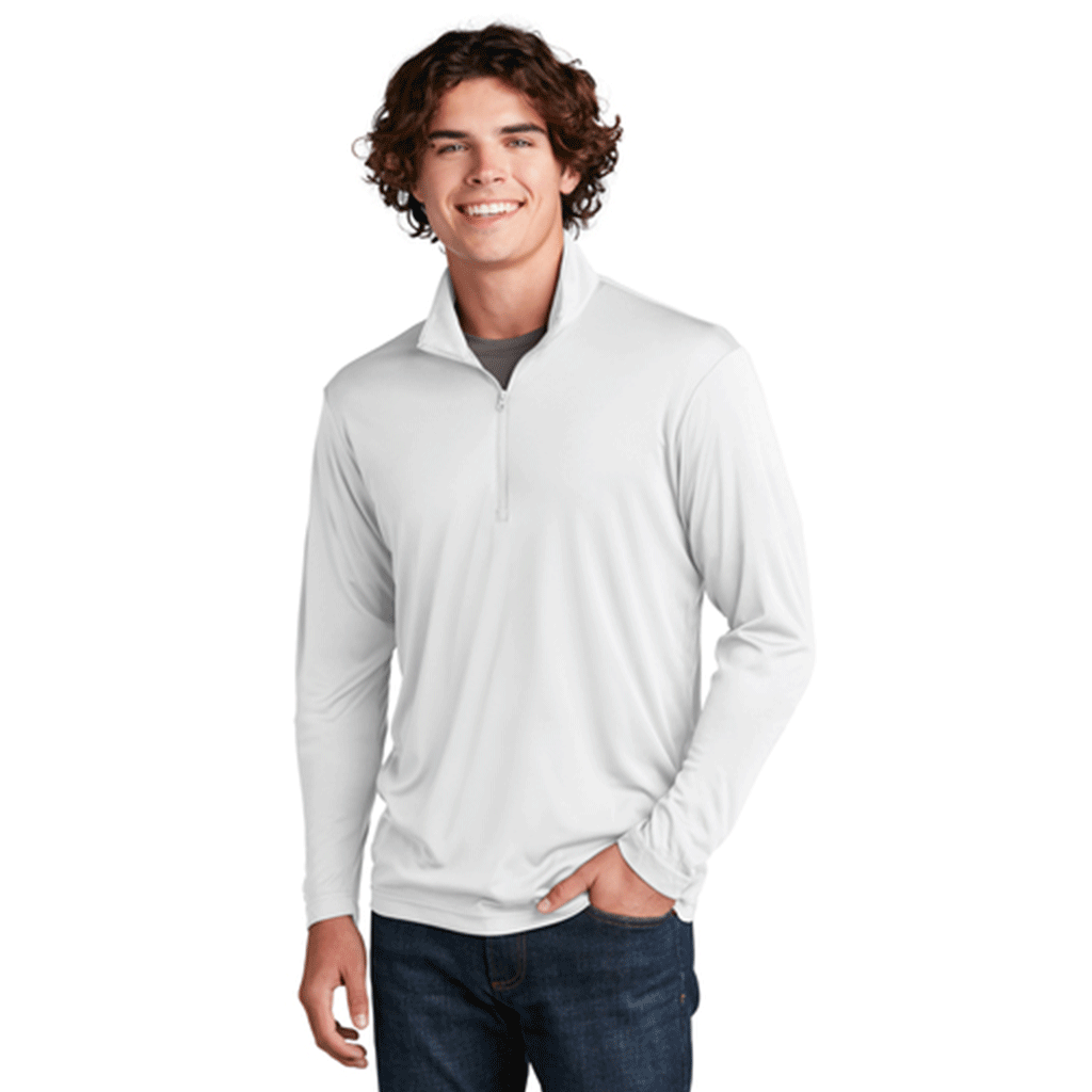 Sport-Tek Men's White PosiCharge Competitor 1/4-Zip Pullover