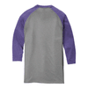 District Unisex Purple Frost/ Grey Frost Perfect Tri 3/4-Sleeve Raglan