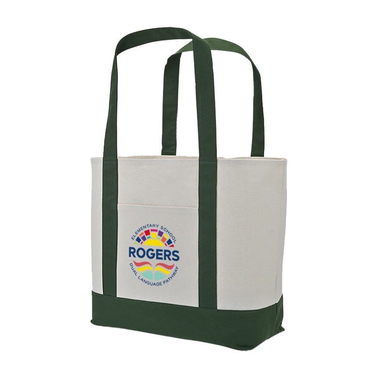Gemline Green Large Canvas Tote