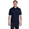 Hanes Men's Navy 5.2 oz. 50/50 EcoSmart Jersey Knit Polo