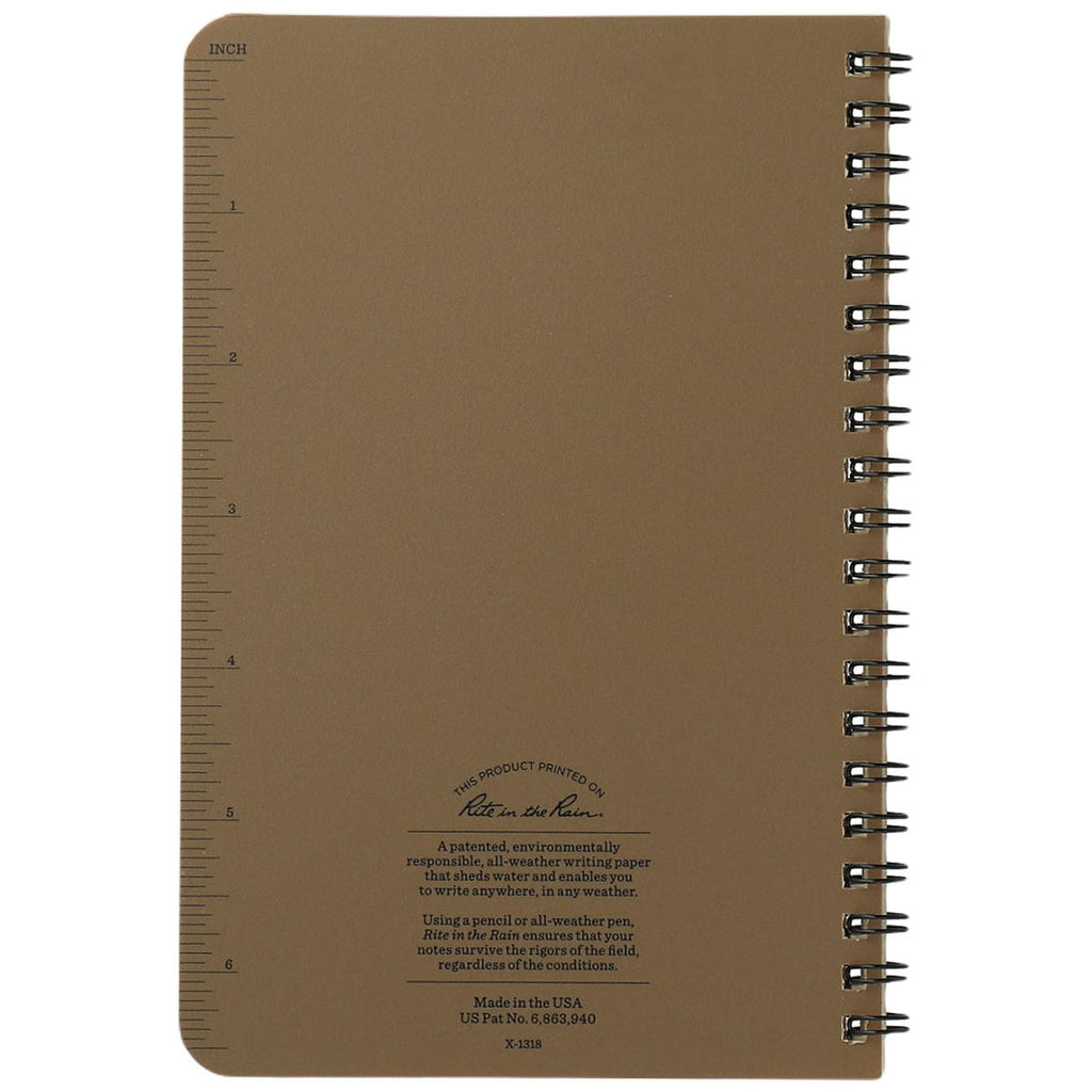 Rite in the Rain Tan 4.6" x 7" Side Spiral Notebook