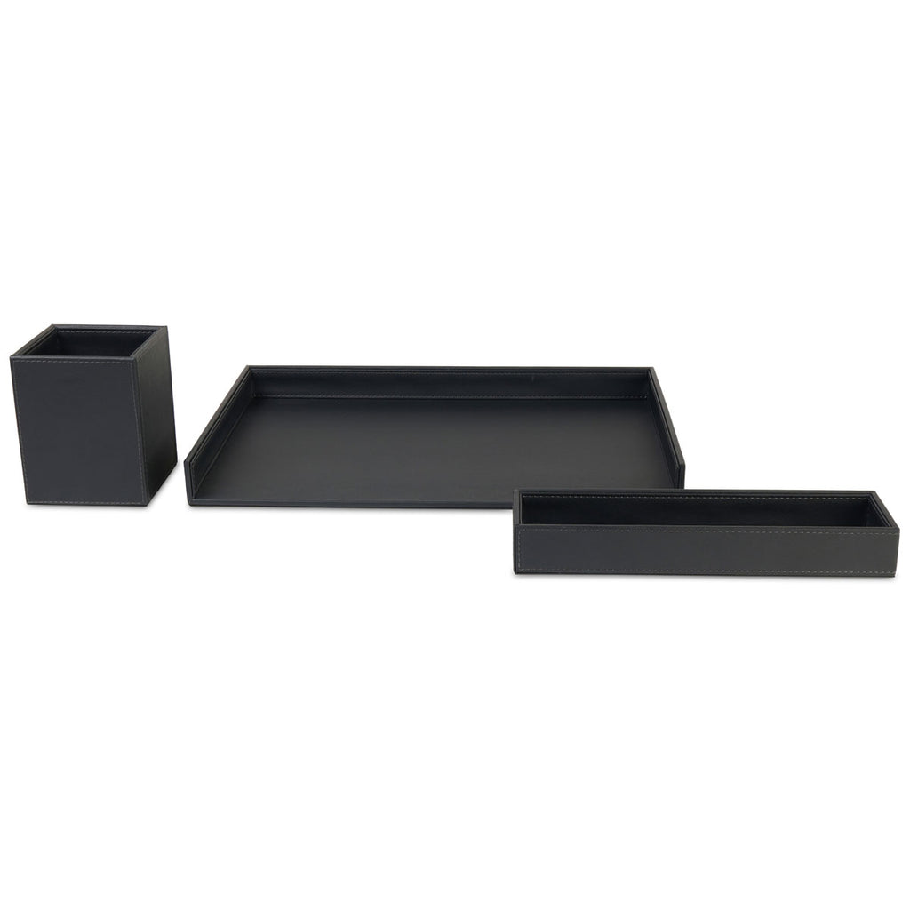 Gemline Easton Black 3 Piece Desktop Organizer