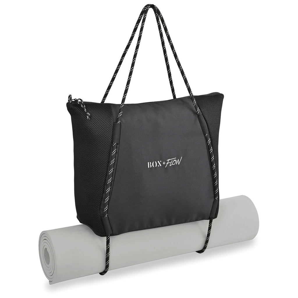 Gemline Black Revive Mesh Zippered Tote