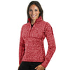 Antigua Women's Dark Red Heather Fortune Quarter Zip