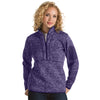 Antigua Women's Dark Purple Heather Fortune Quarter Zip