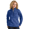 Antigua Women's Dark Royal Heather Fortune Quarter Zip