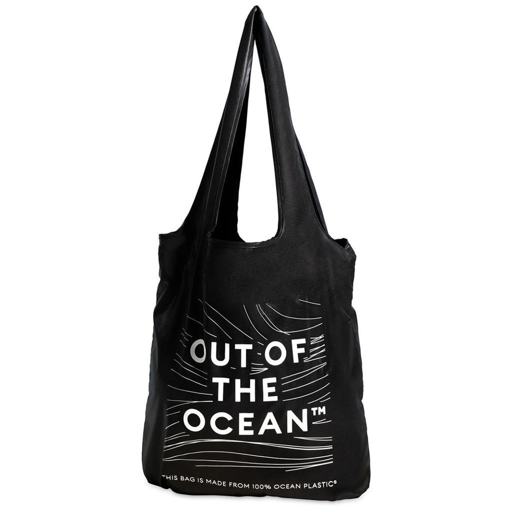 Out of the Ocean Black Pocket Tote