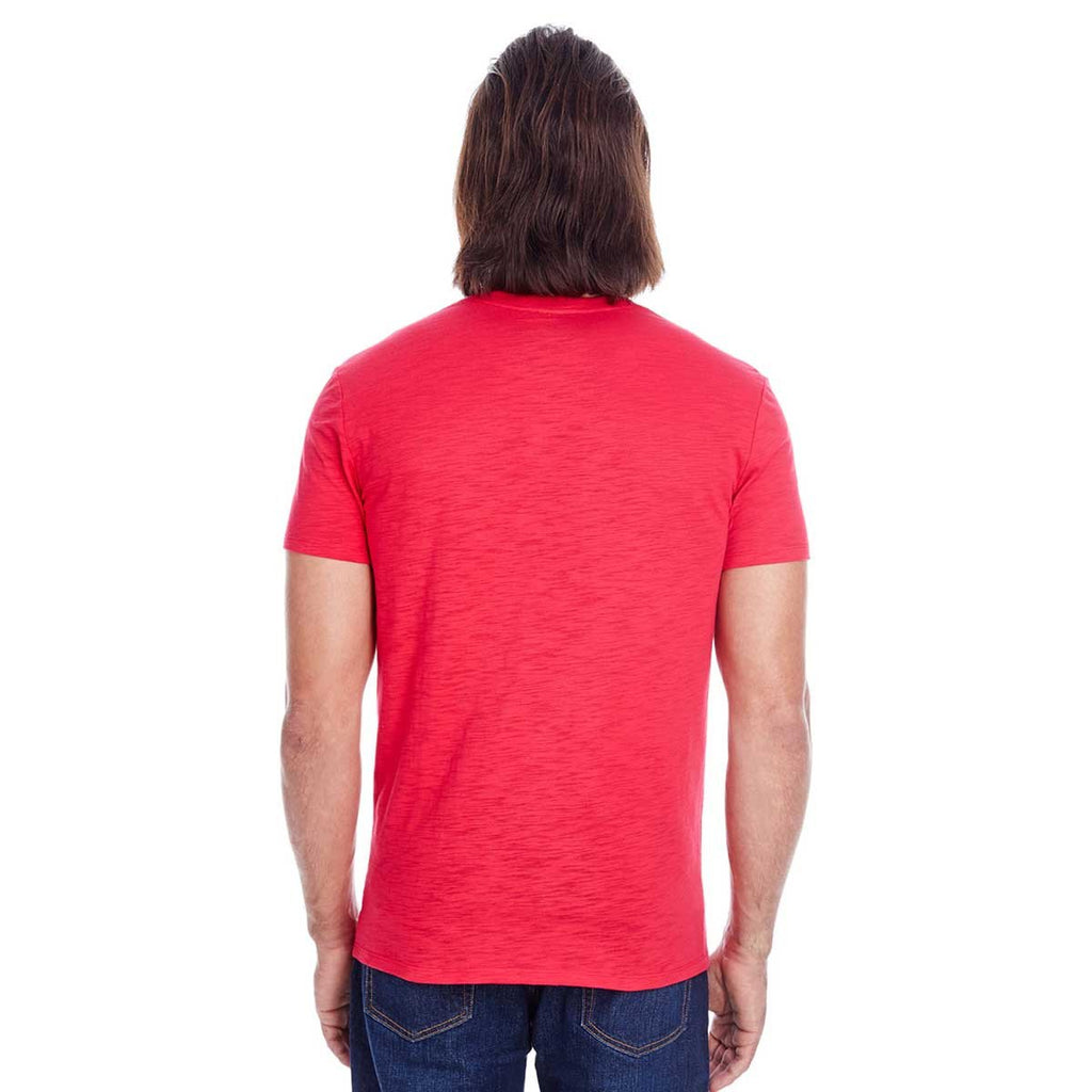 Threadfast Men's Red Slub Jersey Short-Sleeve T-Shirt