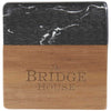 Leed's Black Marble and Wood Coaster Set