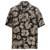 Edwards Men's Black Hibiscus 2-Color Camp Shirt