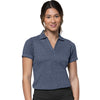 Antigua Women's Navy Heather/Light Navy Peak Polo