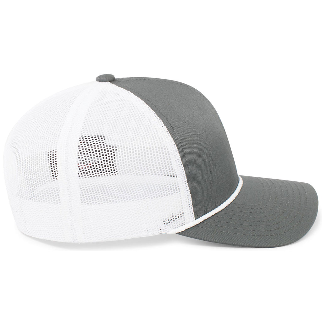 Pacific Headwear Graphite/White/Graphite Trucker Snapback Braid Cap