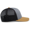 Pacific Headwear Heather Grey/Lt Charcoal/Amber Gold Snapback Trucker Mesh Cap