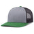 Pacific Headwear Heather Grey/Lt Charcoal/Green Snapback Trucker Mesh Cap