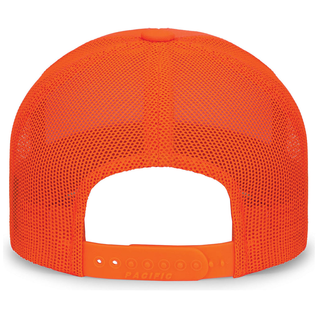 Pacific Headwear Blaze Orange Snapback Trucker Mesh Cap