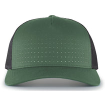 Pacific Headwear Army/Light Charcoal/White Perforated 5-Panel Trucker Snap-Back Cap