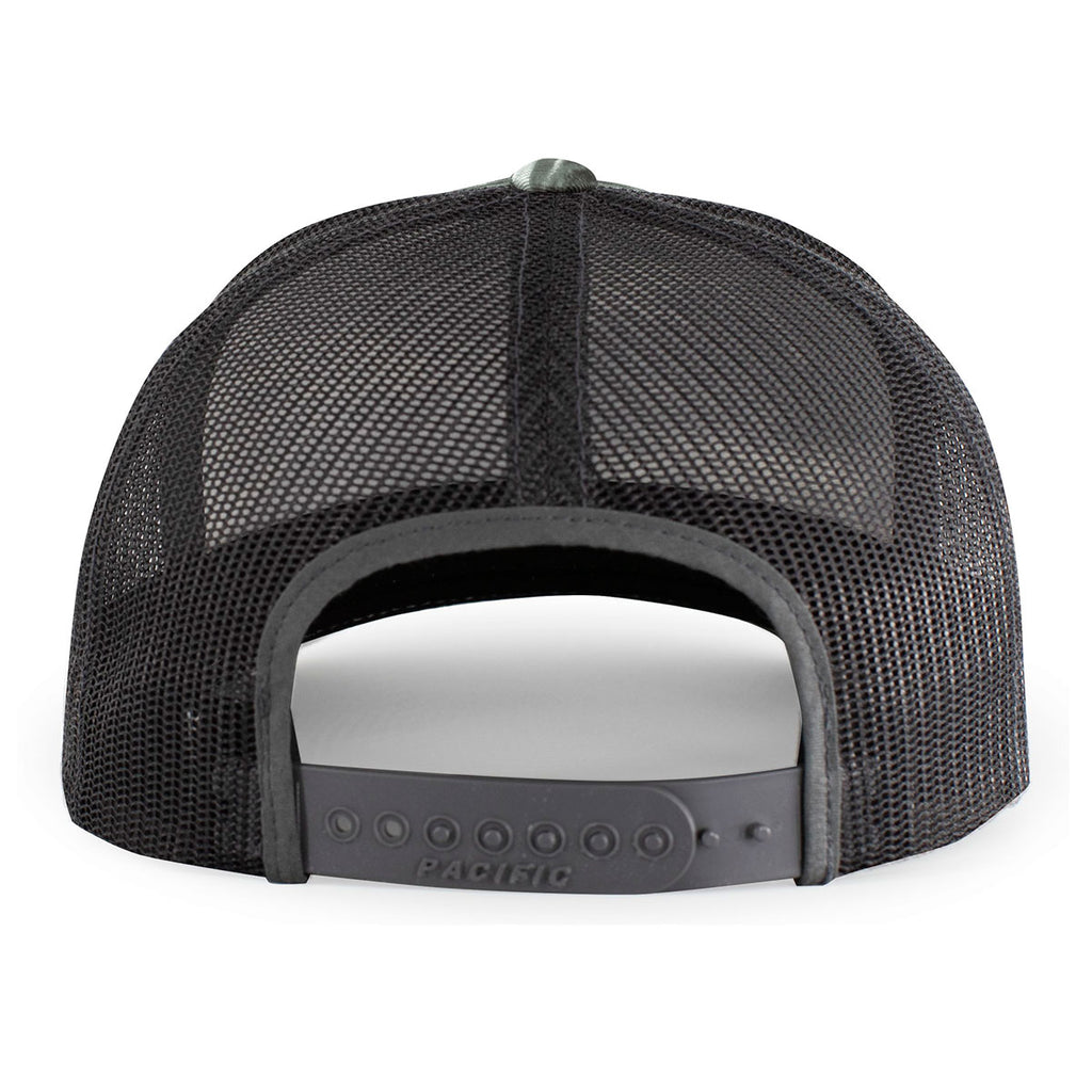 Pacific Headwear Elements Black Tip/Light Charcoal Elements Aqua Camp Trucker Snapback Cap