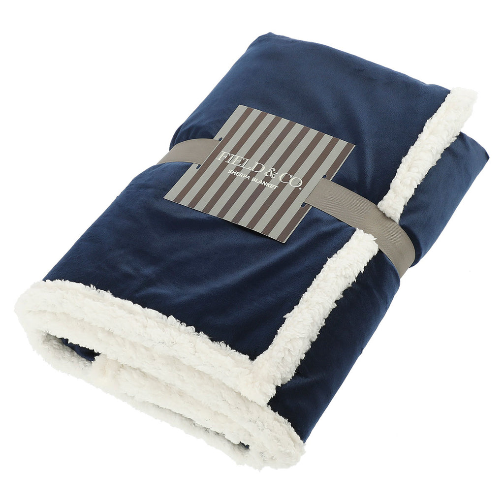 Field & Co. Navy 100% Recycled PET Sherpa Blanket