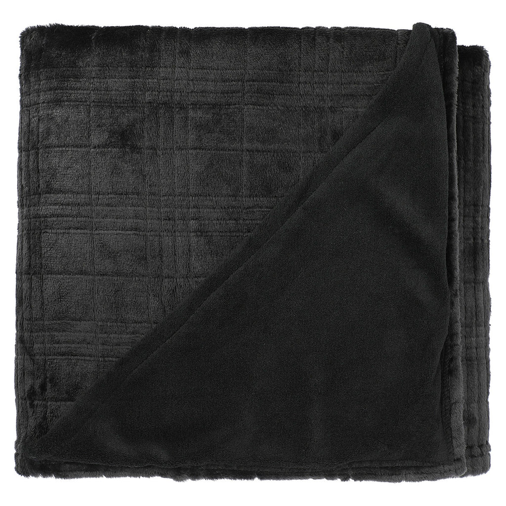 Leed's Black Luxury Comfort Flannel Fleece Blanket