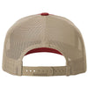 Richardson Cardinal/Tan Mesh Back Five Panel Trucker Hat