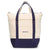 Gemline Navy Blue Seaside Zippered Cotton Tote