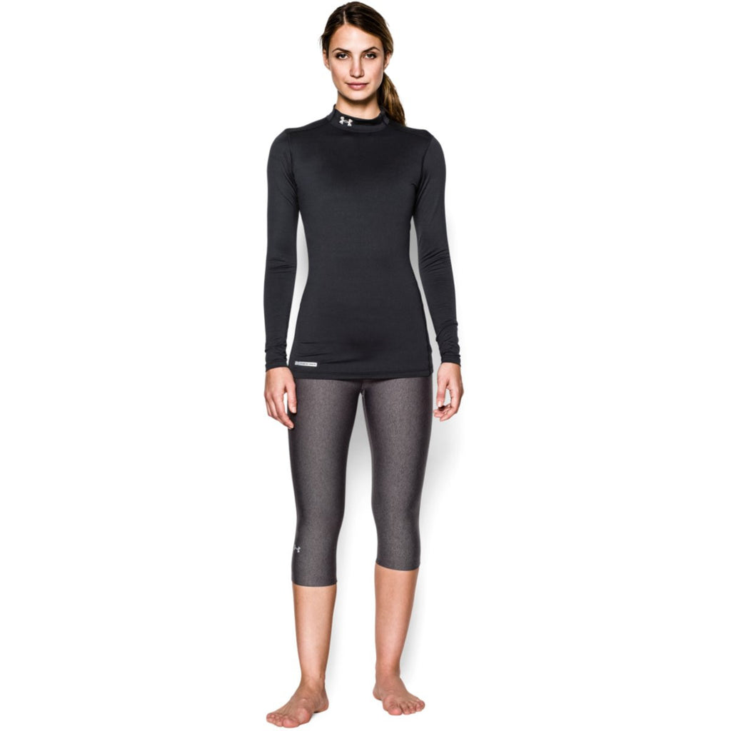 Under Armour Women's Black ColdGear Fitted L/S Mock