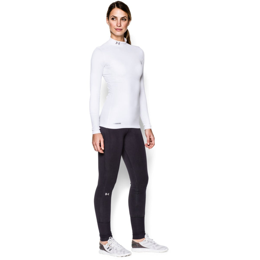 Under Armour Women's White ColdGear Fitted L/S Mock