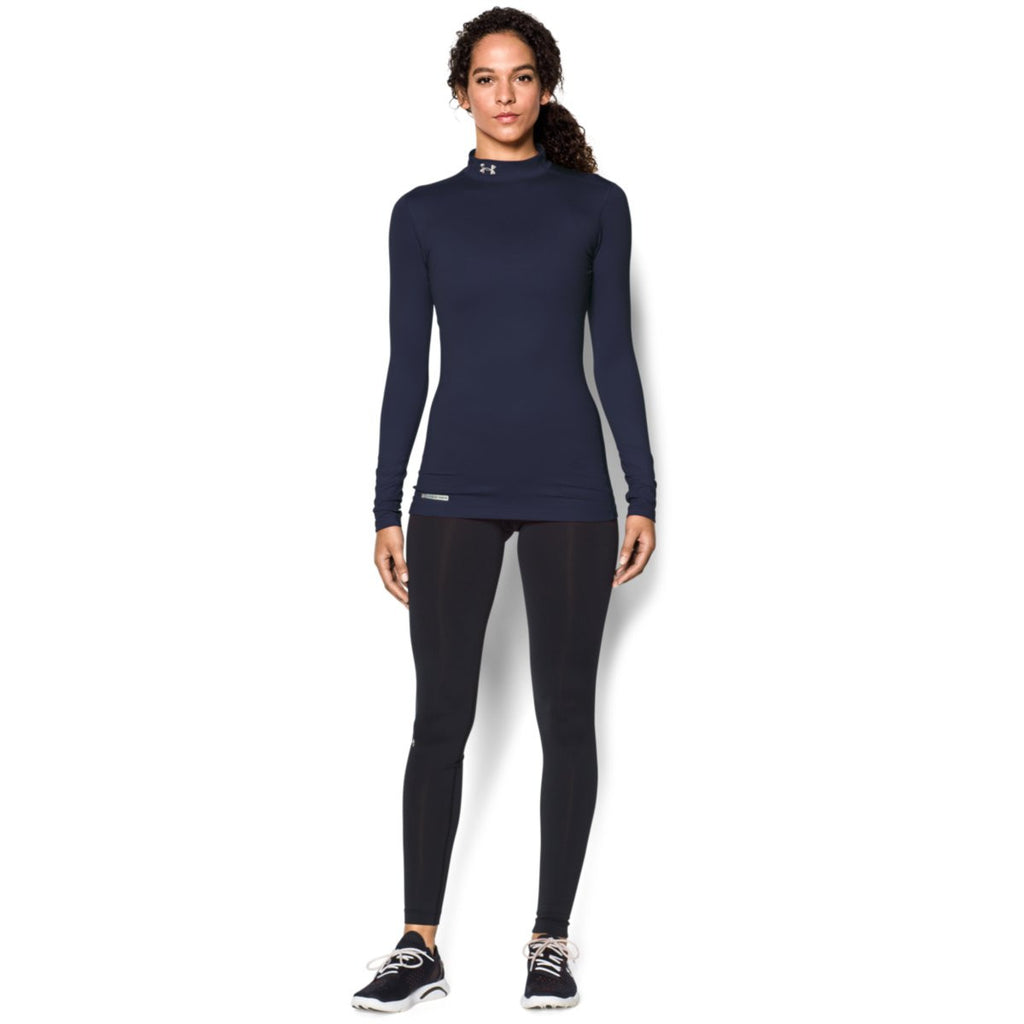 Under Armour Women's Navy ColdGear Fitted L/S Mock