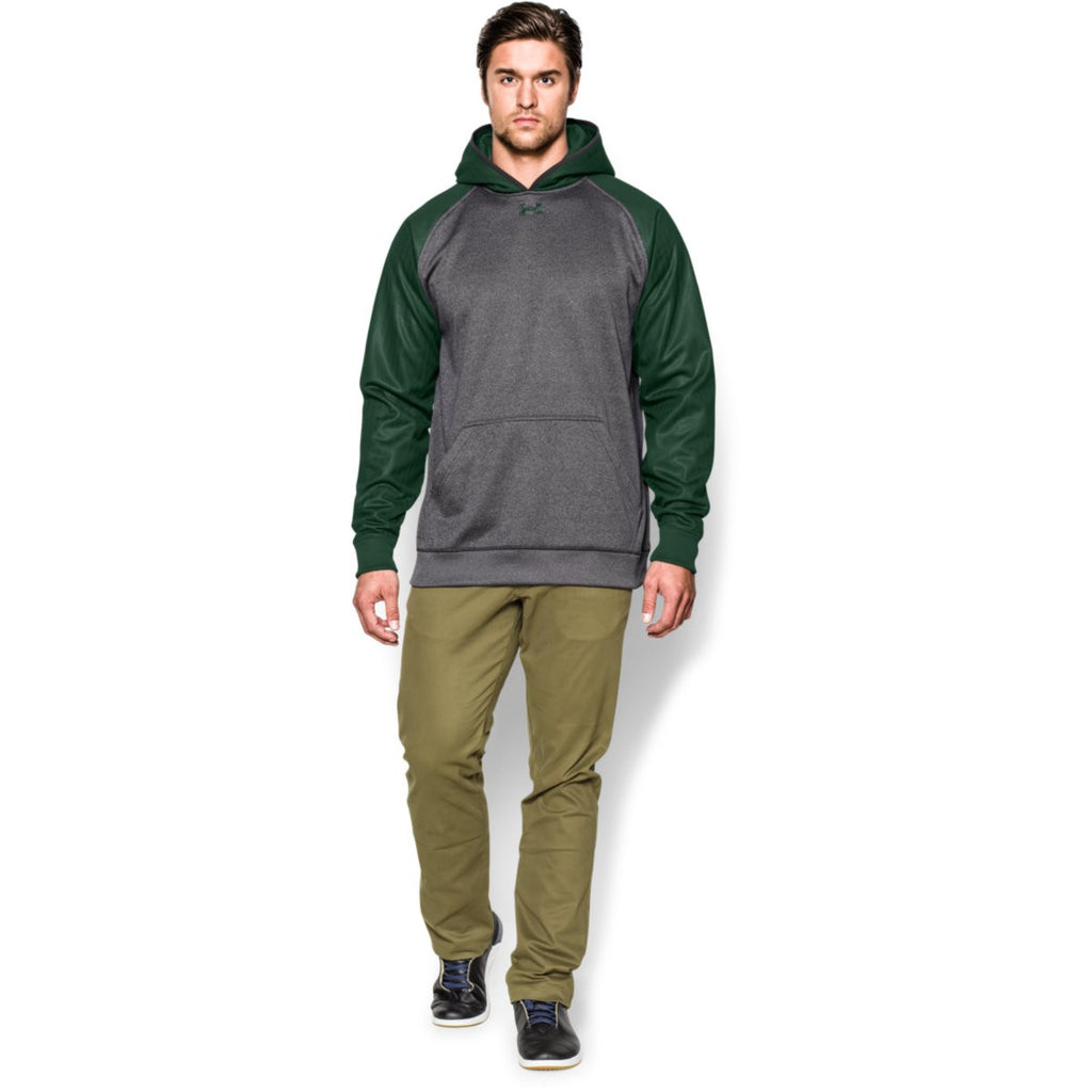 Under Armour Men's Carbon Heather/Forest Green Storm AF Colorblock Hoodie