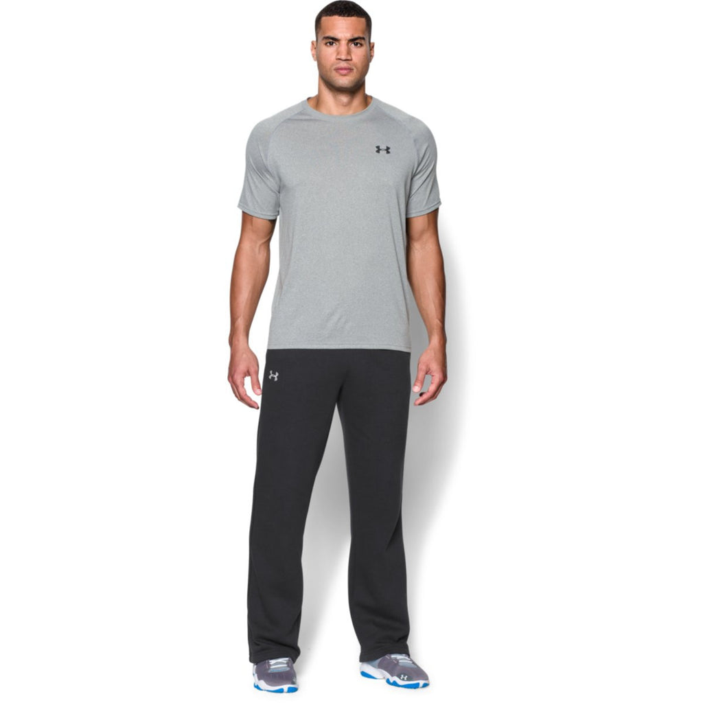 Under Armour Men's Black/White Team Rival Fleece Pant