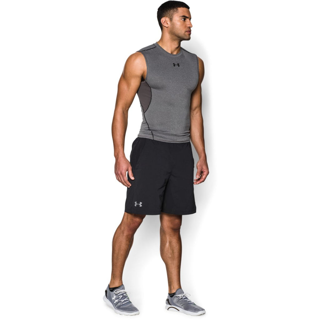 Under Armour Men's Charcoal HeatGear Armour Sleeveless Compression Shirt