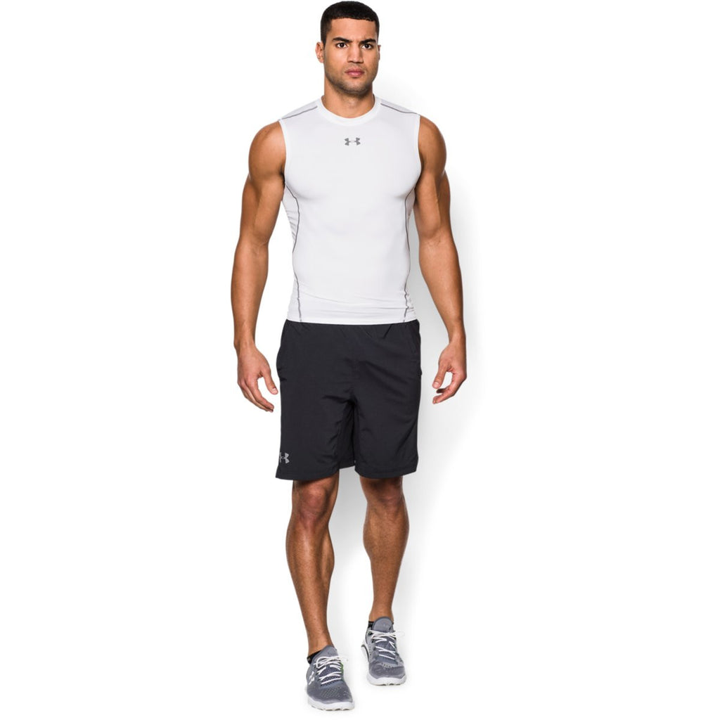 Under Armour Men's White HeatGear Armour Sleeveless Compression Shirt