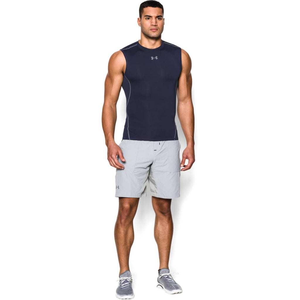 Under Armour Men's Navy HeatGear Armour Sleeveless Compression Shirt