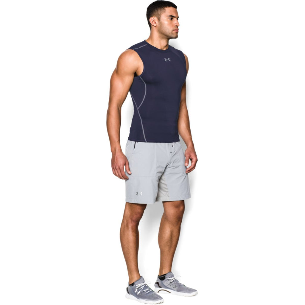 Under Armour Men's Navy HeatGear Armour Sleeveless Compression Shirt