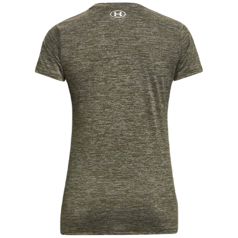 Under Armour Women's Marine OD Green/White/Metallic Silver UA Tech Twist V-Neck