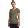 Under Armour Women's Marine OD Green/White/Metallic Silver UA Tech Twist V-Neck