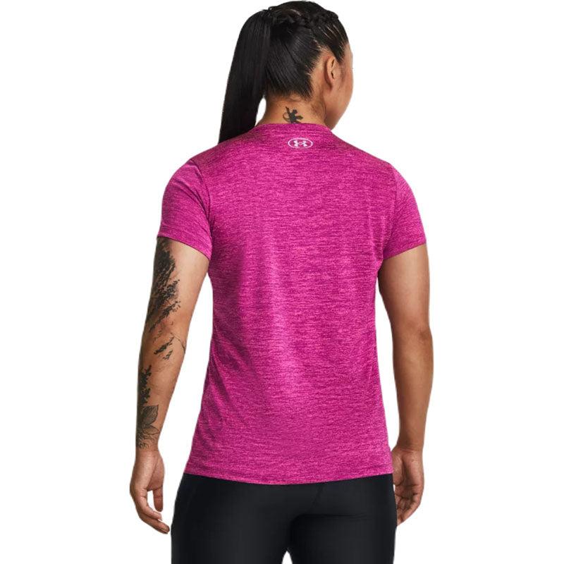 Under Armour Women's Mystic Magenta/Rebel Pink/Metallic Silver UA Tech Twist V-Neck